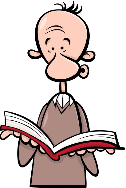人与书卡通插图图片下载