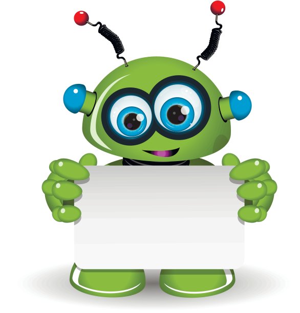 绿色机器人和白色背景图片下载
