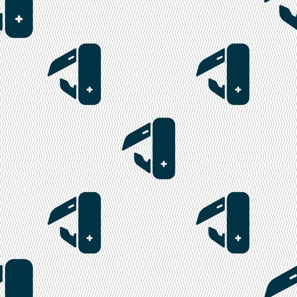 刀，野餐的标志。无缝图案与几何纹理。向量图片下载