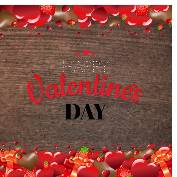 情人节边界与木材背景图片下载