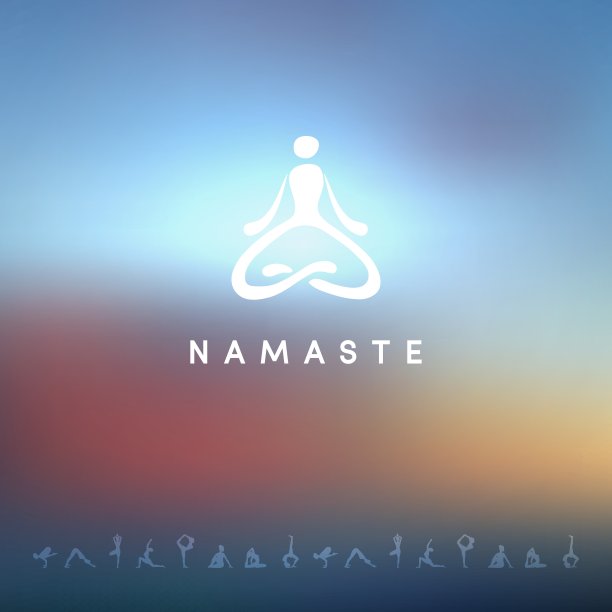 模糊的背景与瑜伽标志图片下载