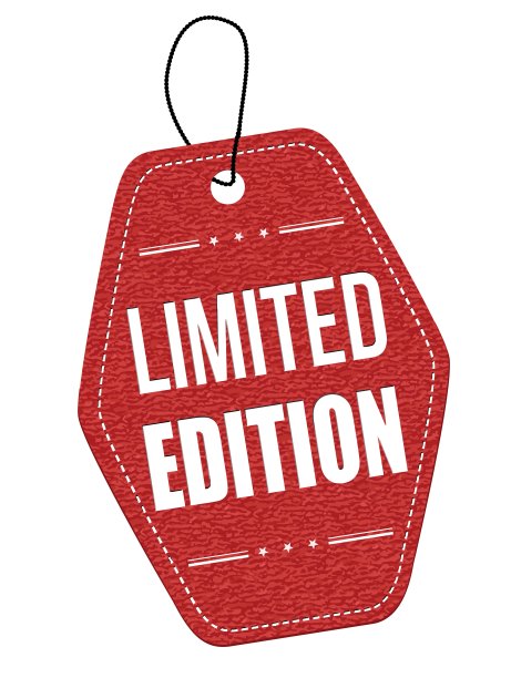 限量版红色皮革标签或价格标签图片下载