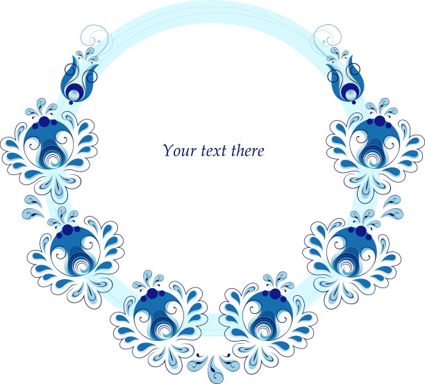 背景有装饰性的蓝色花朵图片下载