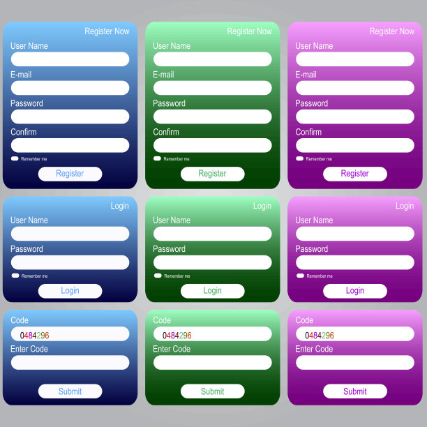 登录和注册web表单。图片下载