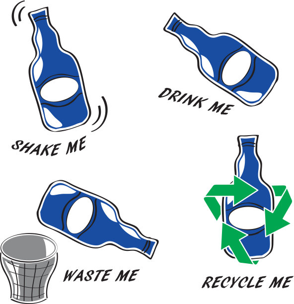 一组瓶子图标图片下载