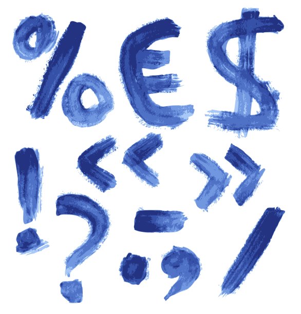 手写蓝色水彩字母图片下载