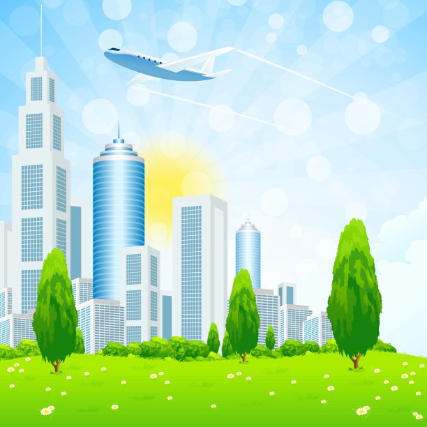 绿色景观与城市图片下载