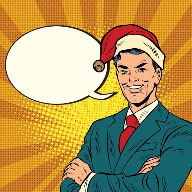 戴着圣诞帽的商人图片下载