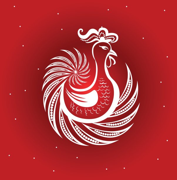 新年鸡的镂空设计图片下载