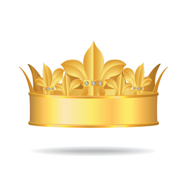 金冠上镶有白色宝石图片下载