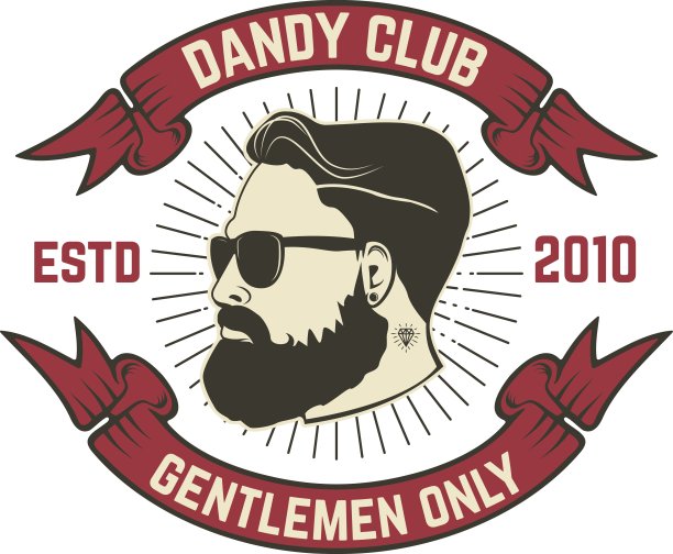 男子俱乐部标签模板。矢量插图。图片下载