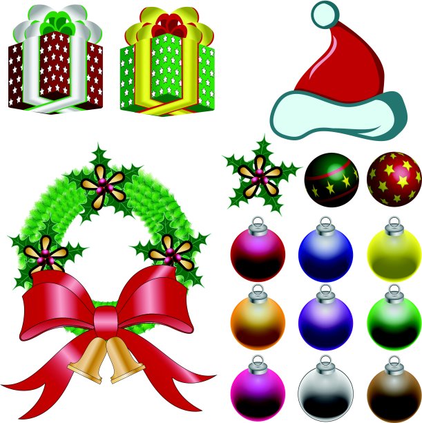 圣诞饰品向量图片下载