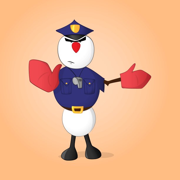 雪人的警察图片下载