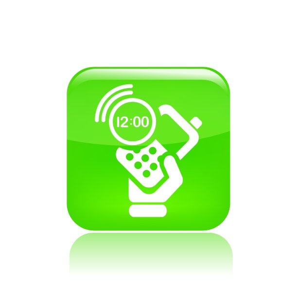 矢量插图的单一时间电话图标图片下载