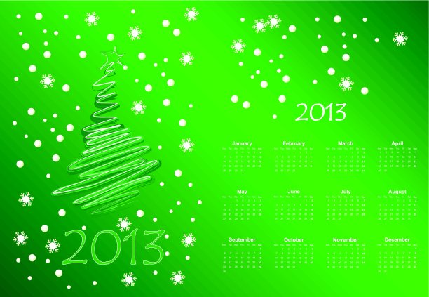 日历到新的2012年图片下载