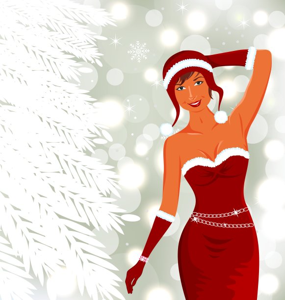 圣诞美丽的迪斯科天后，假日背景图片下载