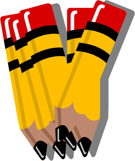 五支彩色铅笔在白色的背景上。图片下载