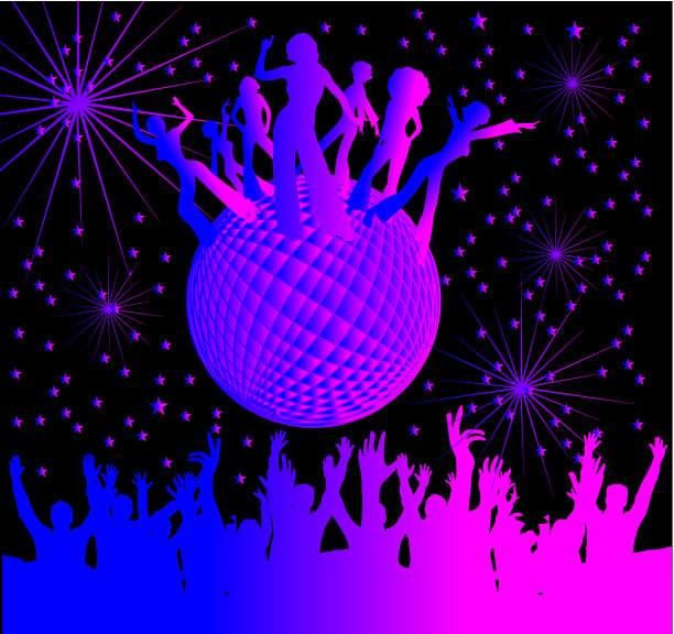 迪斯科天使女孩矢量艺术图片下载