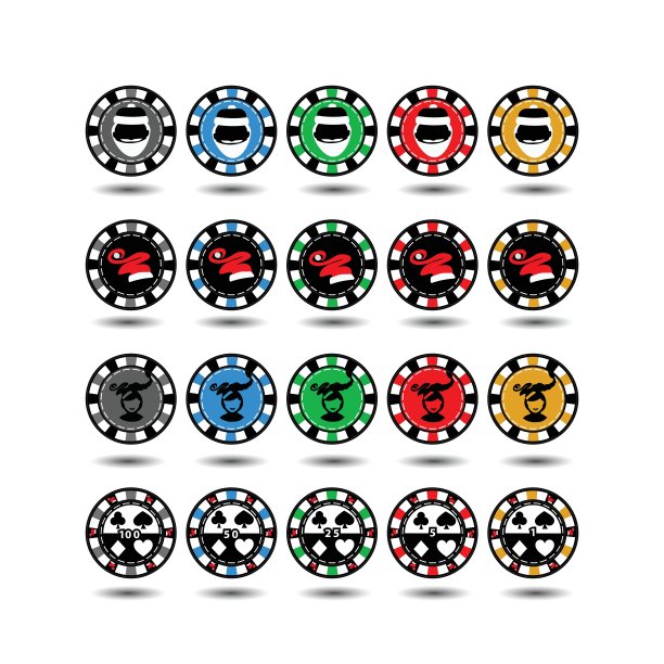 赌场筹码设定圣诞节。圣诞老人是新的上帝。Illyustratsiya向量。用于现场、印刷、纸张、布料、装饰、设计等。EPS在白色背景上容易分离图片下载