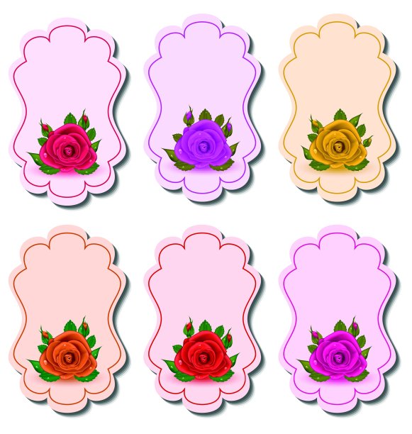 收集漂亮的玫瑰标签图片下载