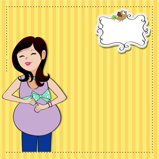 快乐的孕妇，宝宝送礼卡图片下载