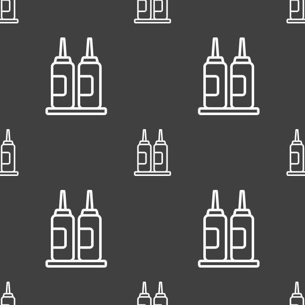 融化的巧克力，奶油，奶油漩涡标志。灰色背景上的无缝模式。向量图片下载