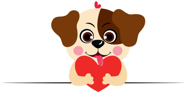 爱狗抱着一颗红心偷窥图片下载