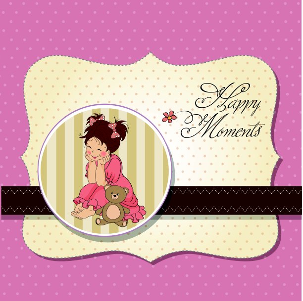 小女孩玩她的玩具熊图片下载