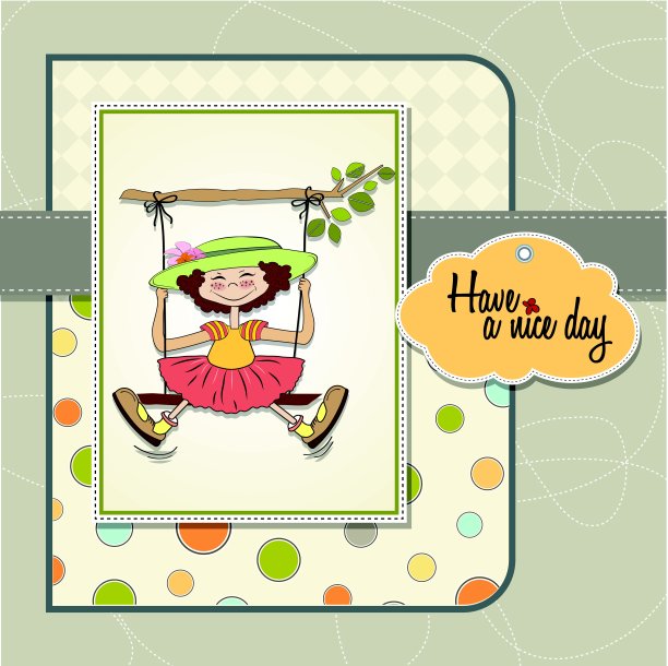 秋千上的有趣女孩图片下载