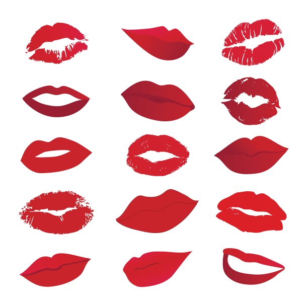 矢量唇集图片下载