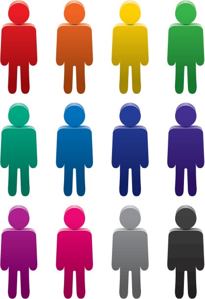 一套彩色的象征人物图片下载