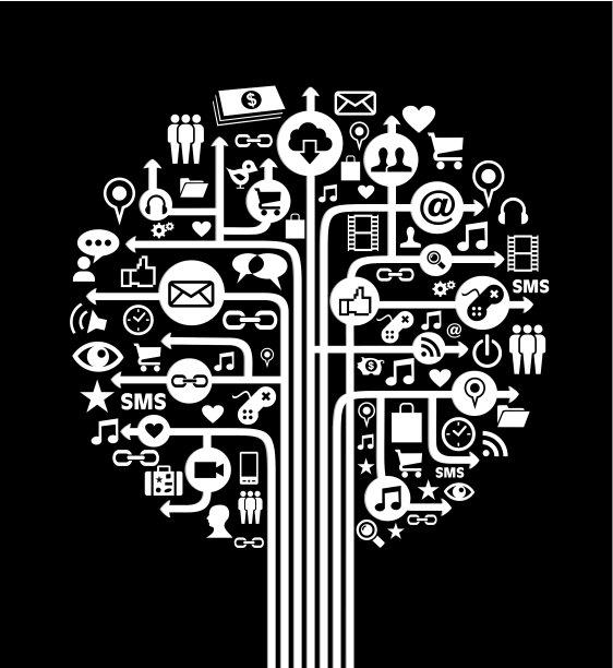 社交媒体概念树图片下载