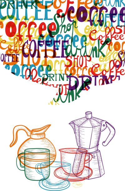 时尚可爱的咖啡概念图片下载