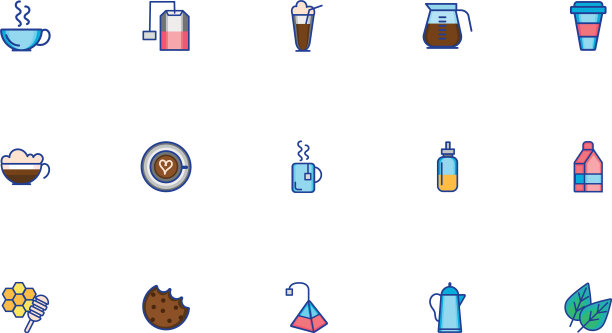 捆绑咖啡套装图标图片下载