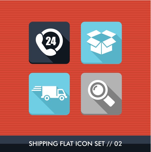 运输平面图标集。图片下载
