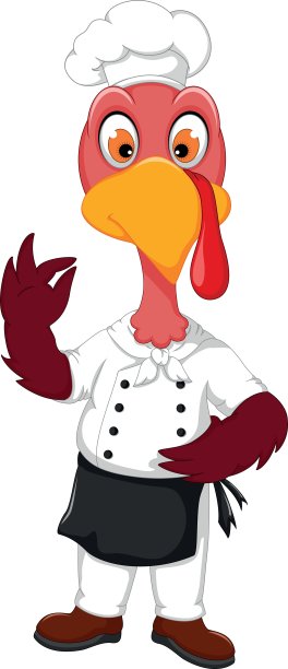 搞笑火鸡大厨卡通指点图片下载
