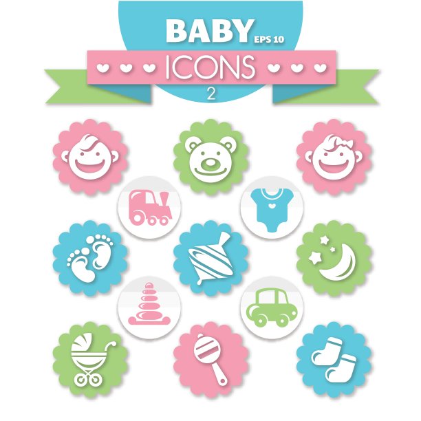 通用婴儿图标的收集图片下载