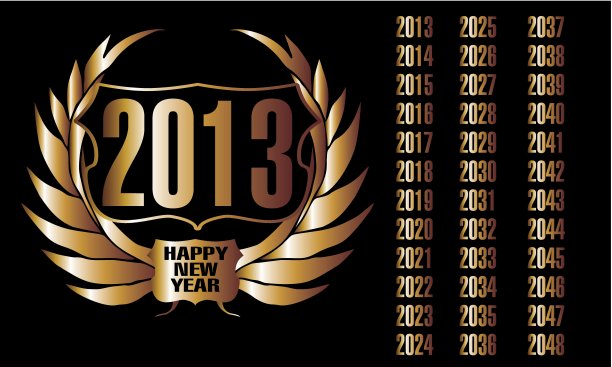 金年月桂花环矢量艺术图片下载