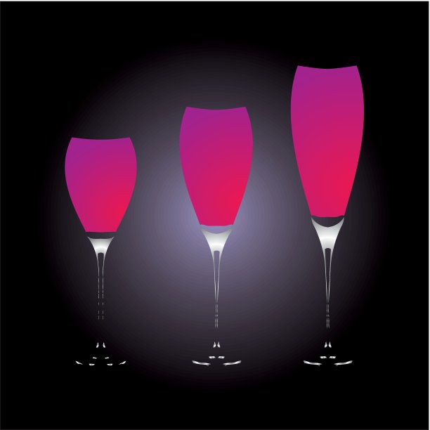 混色鸡尾酒玻璃矢量艺术图片下载