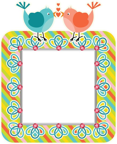 一对可爱的爱鸟框架图片下载