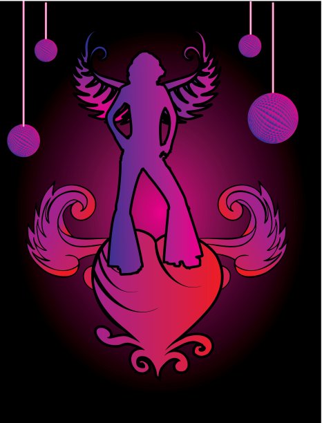 心天使少女矢量艺术图片下载