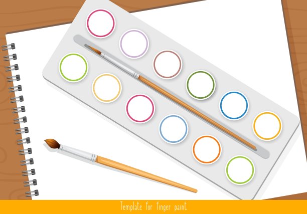 手指画模板。为孩子的创造力印刷图片下载