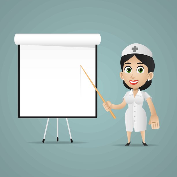 护士在白板上指点图片下载