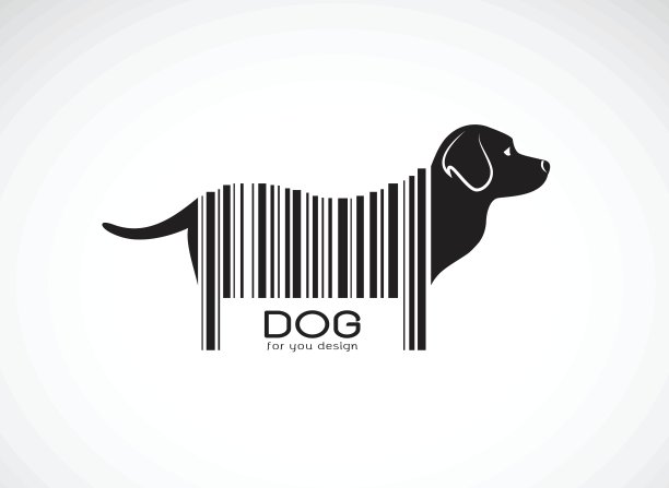 向量上的拉布拉多犬的身体是条形码。动物。宠物。E图片下载