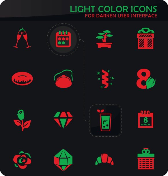 8个三月图标集图片下载