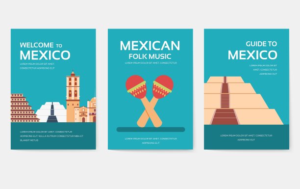 集墨西哥乡村点缀旅游旅游理念。亚洲传统、杂志、书籍、海报、抽象、元素。矢量装饰民族贺卡或邀请设计背景图片下载