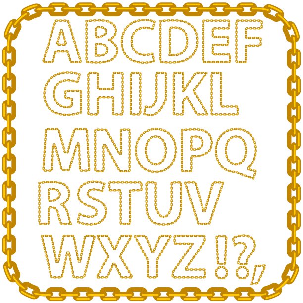 金链字母隔离图片下载