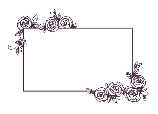 复古可爱的花框架。手绘插画为婚礼，问候，生日装饰设计。图片下载