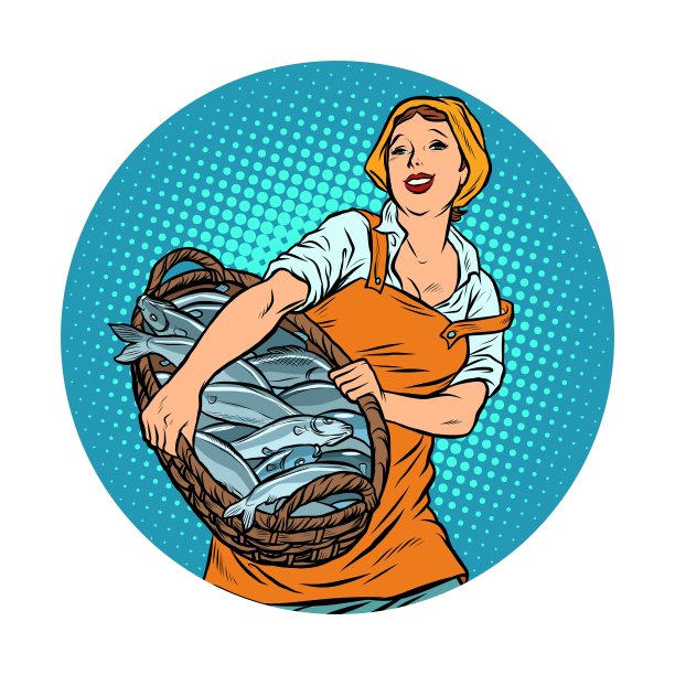 女渔民鱼拍卖图片下载