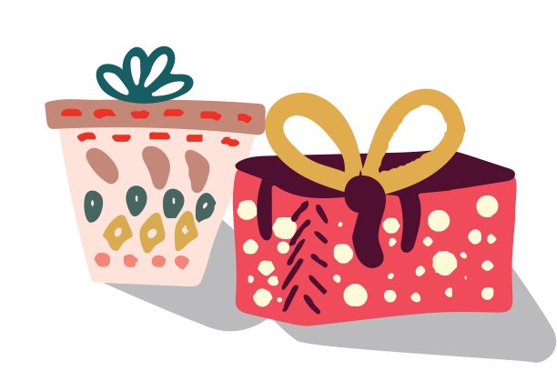 两个漂亮的带阴影的礼品盒图片下载